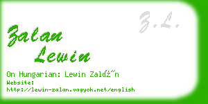 zalan lewin business card